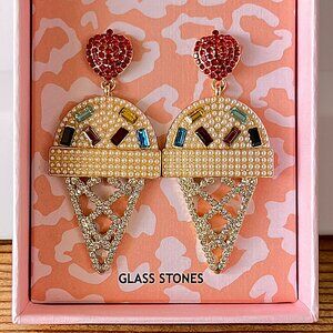 Piper K Ice Cream Cone Statement Earrings NIB